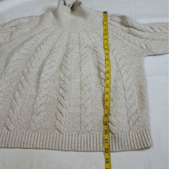 Knox Rose Cream Cable Knit Mock Neck Sweater Size XXL - Picture 7 of 10